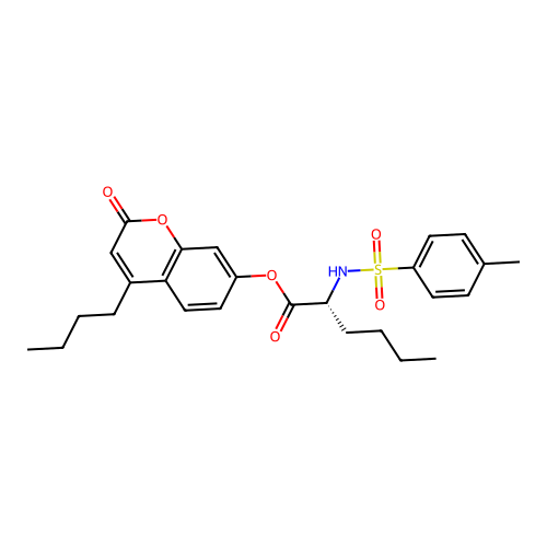 (4-butyl-2-oxochromen-7-yl) (2R)-2-[(4-methylphenyl)sulfonylamino]hexanoate structure