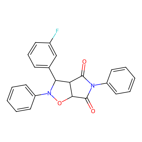 3-(3-fluorophenyl)-2,5-diphenyldihydro-2H-pyrrolo[3,4-d][1,2]oxazole-4,6(3H,5H)-dione structure