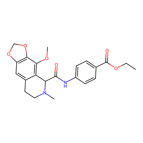 ethyl 4-(4-methoxy-6-methyl-5,6,7,8-tetrahydro-[1,3]dioxolo[4,5-g]isoquinoline-5-carboxamido)benzoate structure