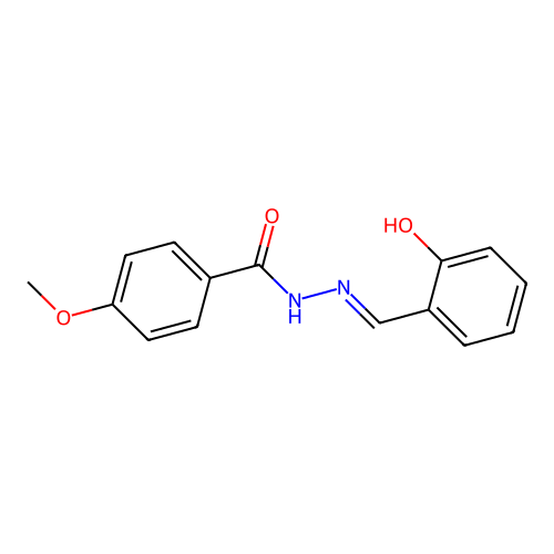 N-2-hydroxybenzylidene-N'-(4'-methoxybenzoyl)hydrazine structure
