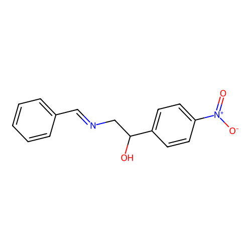 2-(Benzylideneamino)-1-(4-nitrophenyl)ethanol structure