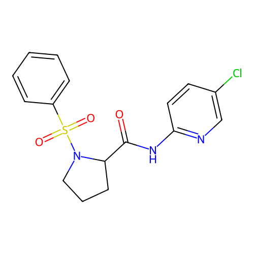 N-(5-chloropyridin-2-yl)-1-(phenylsulfonyl)prolinamide structure