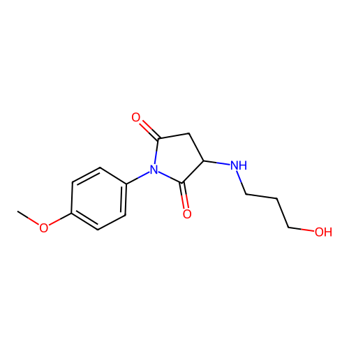 3-((3-Hydroxypropyl)amino)-1-(4-methoxyphenyl)pyrrolidine-2,5-dione structure