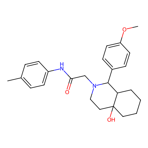 2-(4a-hydroxy-1-(4-methoxyphenyl)octahydroisoquinolin-2(1H)-yl)-N-(p-tolyl)acetamide structure