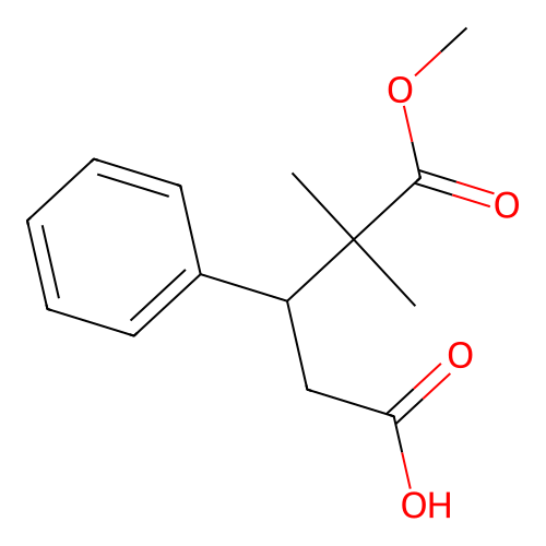 5-Methoxy-4,4-dimethyl-5-oxo-3-phenylpentanoic acid structure