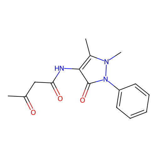 N-(1,5-dimethyl-3-oxo-2-phenyl-2,3-dihydro-1H-pyrazol-4-yl)-3-oxobutanamide structure
