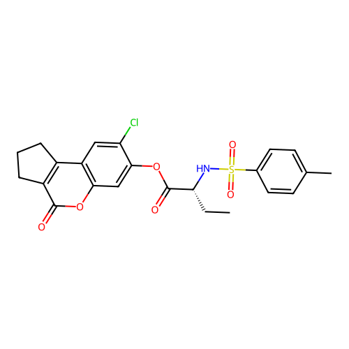 (8-chloro-4-oxo-2,3-dihydro-1H-cyclopenta[c]chromen-7-yl) (2R)-2-[(4-methylphenyl)sulfonylamino]butanoate structure