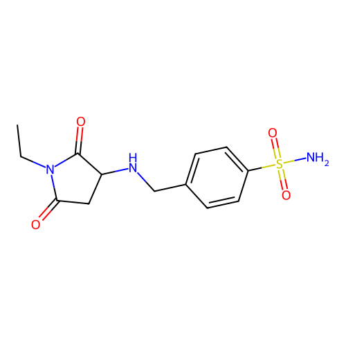 4-{[(1-Ethyl-2,5-dioxopyrrolidin-3-yl)amino]methyl}benzenesulfonamide structure
