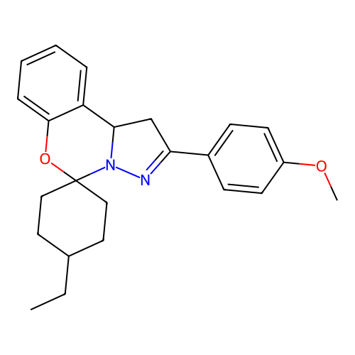 4'-ethyl-2-(4-methoxyphenyl)-1,10b-dihydrospiro[benzo[e]pyrazolo[1,5-c][1,3]oxazine-5,1'-cyclohexane] structure