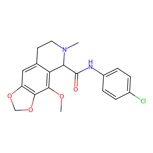 N-(4-chlorophenyl)-4-methoxy-6-methyl-5,6,7,8-tetrahydro-[1,3]dioxolo[4,5-g]isoquinoline-5-carboxamide structure