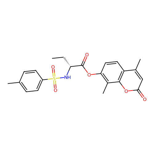 (4,8-dimethyl-2-oxochromen-7-yl) (2R)-2-[(4-methylphenyl)sulfonylamino]butanoate structure
