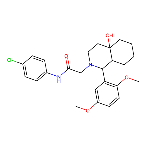 N-(4-chlorophenyl)-2-(1-(2,5-dimethoxyphenyl)-4a-hydroxyoctahydroisoquinolin-2(1H)-yl)acetamide structure