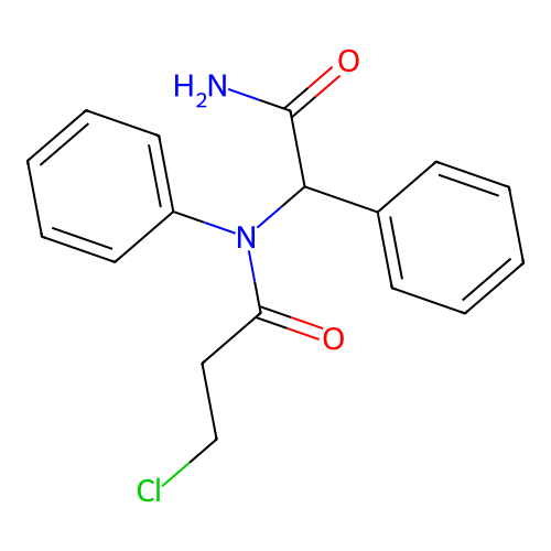 N-(2-amino-2-oxo-1-phenylethyl)-3-chloro-N-phenylpropanamide structure