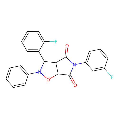 3-(2-fluorophenyl)-5-(3-fluorophenyl)-2-phenyl-3a,6a-dihydro-3H-pyrrolo[3,4-d][1,2]oxazole-4,6-dione structure