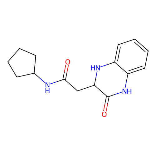 N-cyclopentyl-2-(3-oxo-1,2,3,4-tetrahydroquinoxalin-2-yl)acetamide structure