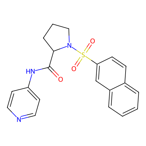 1-(naphthalen-2-ylsulfonyl)-N-pyridin-4-ylprolinamide structure