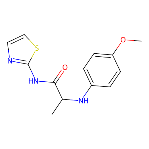 N~2~-(4-methoxyphenyl)-N-1,3-thiazol-2-ylalaninamide structure