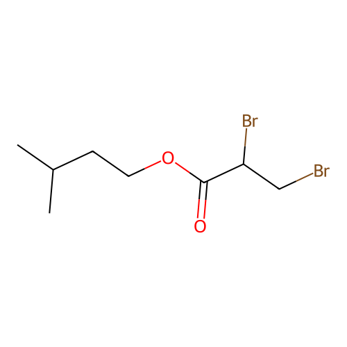 Propanoic acid, 2,3-dibromo, 3-methylbutyl ester structure