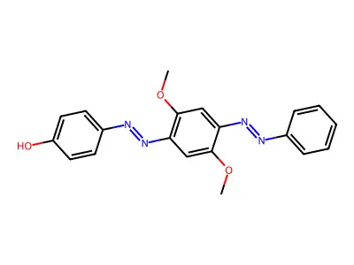 Phenol, 4-(2-(2,5-dimethoxy-4-(2-phenyldiazenyl)phenyl)diazenyl)- structure