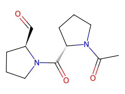 Acetyl-prolyl-prolinal structure