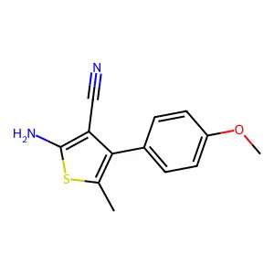 2-Amino-4-(4-methoxyphenyl)-5-methylthiophene-3-carbonitrile structure