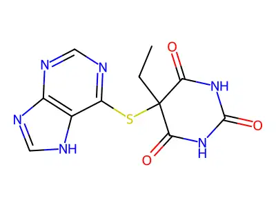 5-ethyl-5-(7H-purin-6-ylsulfanyl)-1,3-diazinane-2,4,6-trione structure