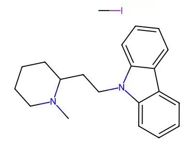 Piperidinium, 2-(2-(9-carbazolyl)ethyl)-1,1-dimethyl-, iodide structure