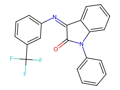 1-Phenyl-3-((3-(trifluoromethyl)phenyl)imino)-1,3-dihydro-2H-indol-2-one structure