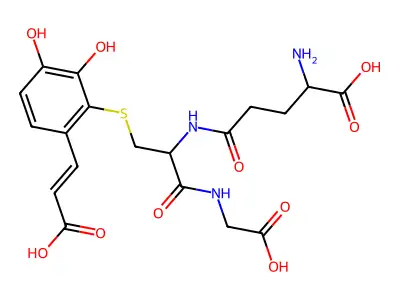 2-amino-5-[[3-[6-(2-carboxyethenyl)-2,3-dihydroxyphenyl]sulfanyl-1-(carboxymethylamino)-1-oxopropan-2-yl]amino]-5-oxopentanoic acid structure