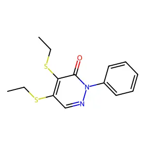 3(2H)-Pyridazinone, 4,5-bis(ethylthio)-2-phenyl- structure