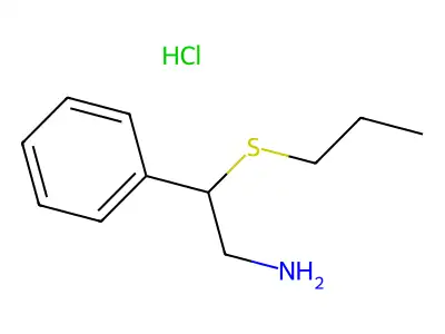 Phenethylamine, beta-(propylthio)-, hydrochloride structure