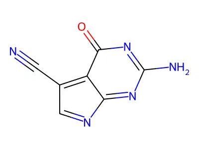 2-Amino-5-cyanopyrrolo[2,3-d]pyrimidine-4-one structure