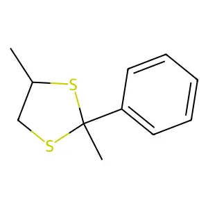 2,4-二甲基-2-苯基-1,3-二硫戊环 structure