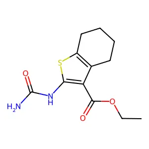 Ethyl 2-(carbamoylamino)-4,5,6,7-tetrahydro-1-benzothiophene-3-carboxylate structure