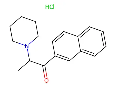 1-Propanone, 1-(2-naphthalenyl)-2-(1-piperidinyl)-, hydrochloride structure