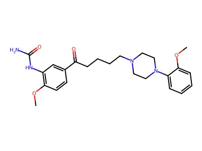 Urea, (2-methoxy-5-(5-(4-(2-methoxyphenyl)-1-piperazinyl)-1-oxopentyl)phenyl)- structure