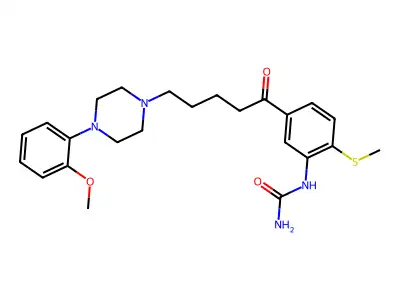 Urea, (5-(5-(4-(2-methoxyphenyl)-1-piperazinyl)-1-oxopentyl)-2-(methylthio)phenyl)- structure