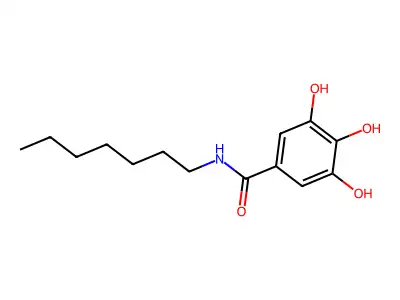 Benzamide, N-heptyl-3,4,5-trihydroxy- structure