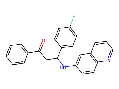 1-Propanone, 3-(4-fluorophenyl)-1-phenyl-3-(6-quinolinylamino)- structure
