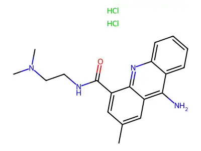 9-Amino-N-(2-(dimethylamino)ethyl)-2-methyl-4-acridinecarboxamide dihydrochloride structure