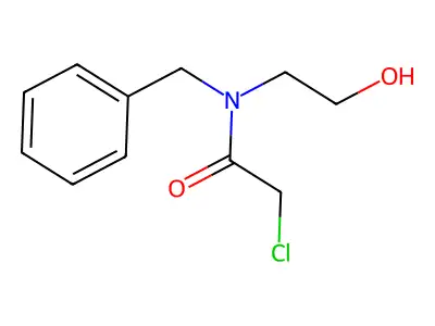 N-benzyl-2-chloro-N-(2-hydroxyethyl)acetamide structure