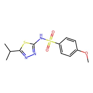 N-(5-isopropyl-1,3,4-thiadiazol-2-yl)-4-methoxybenzenesulfonamide structure