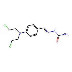 [[4-[Bis(2-chloroethyl)amino]phenyl]methylideneamino]urea structure