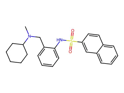N-[2-[(Cyclohexylmethylamino)methyl]phenyl]-2-naphthalenesulfonamide structure