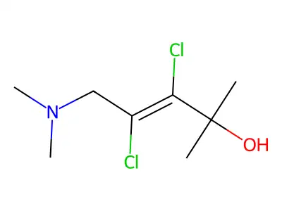 (E)-3,4-Dichloro-5-(dimethylamino)-2-methylpent-3-en-2-ol structure