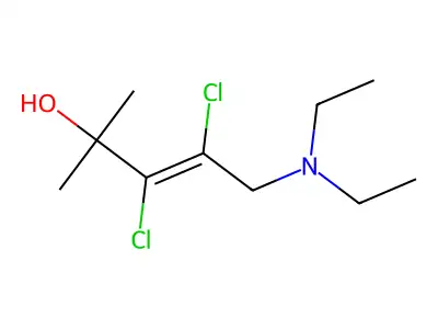 (E)-3,4-Dichloro-5-(diethylamino)-2-methylpent-3-en-2-ol structure