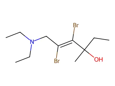 (E)-4,5-Dibromo-6-(diethylamino)-3-methylhex-4-en-3-ol structure
