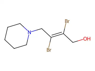 (E)-2,3-Dibromo-4-piperidin-1-ylbut-2-en-1-ol structure