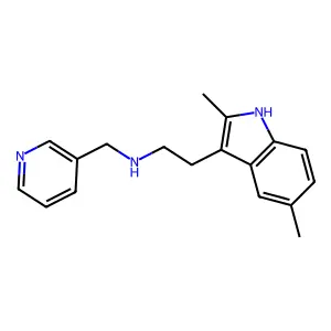 [2-(2,5-dimethyl-1H-indol-3-yl)ethyl][(pyridin-3-yl)methyl]amine structure