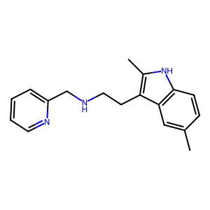 [2-(2,5-dimethyl-1H-indol-3-yl)ethyl][(pyridin-2-yl)methyl]amine structure